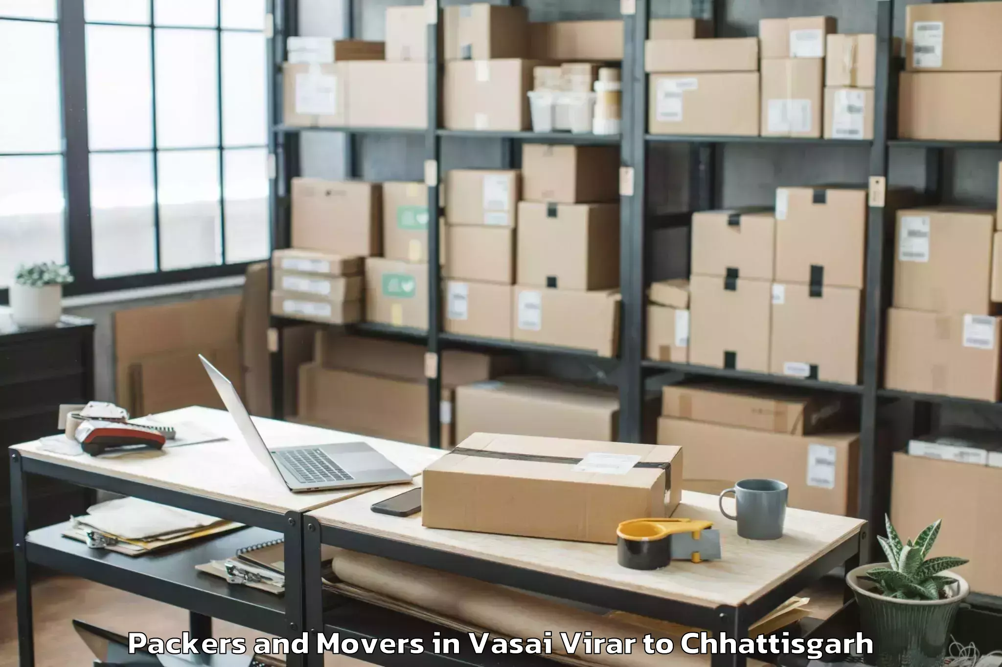 Comprehensive Vasai Virar to Dantewada Packers And Movers